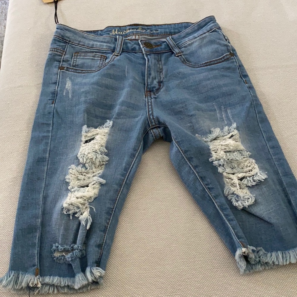 Denim cut off shorts